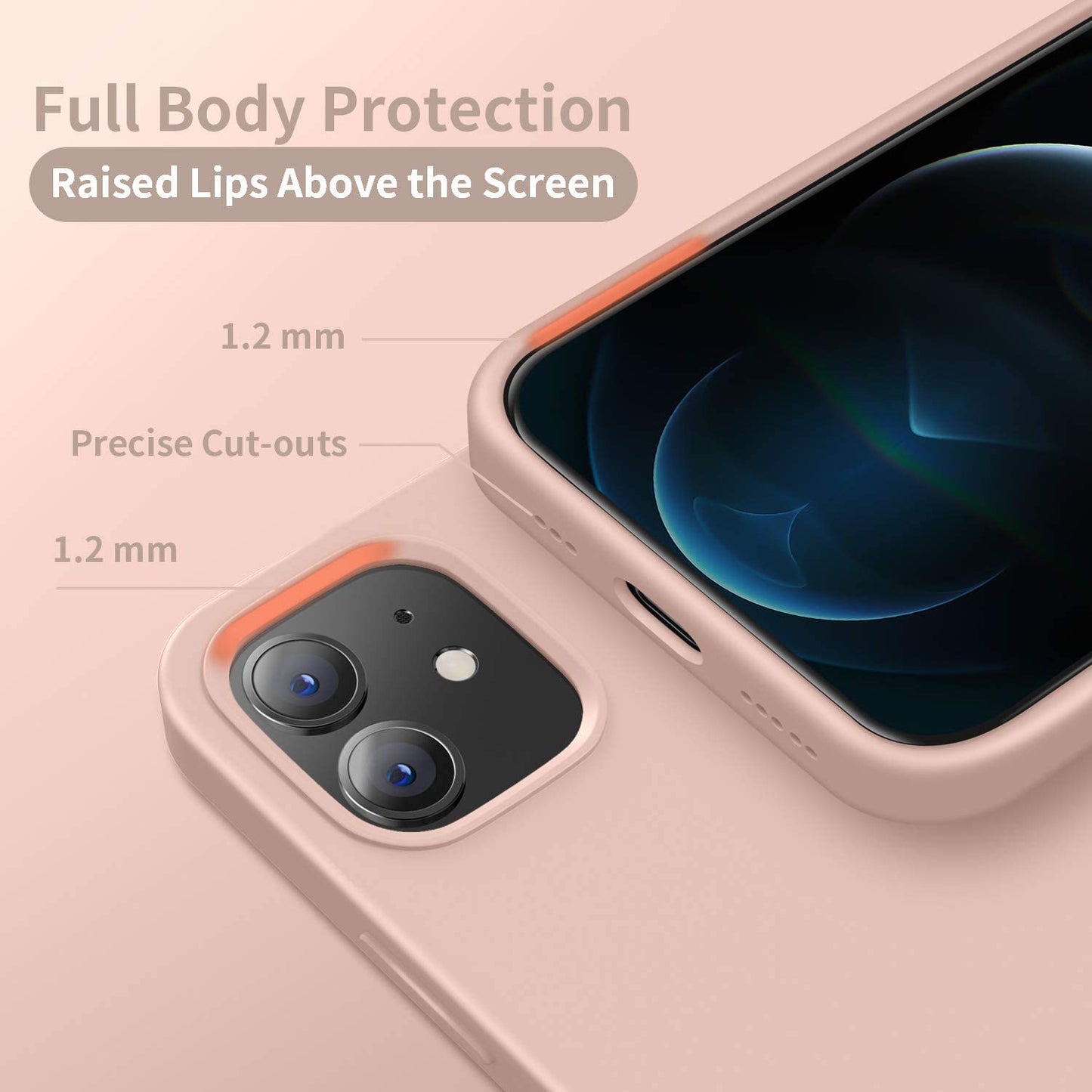 Case for iPhone 12 , Designed for iPhone 12 Pro Case, Silicone Shockproof Phone Case with [Soft Anti-Scratch Microfiber Lin